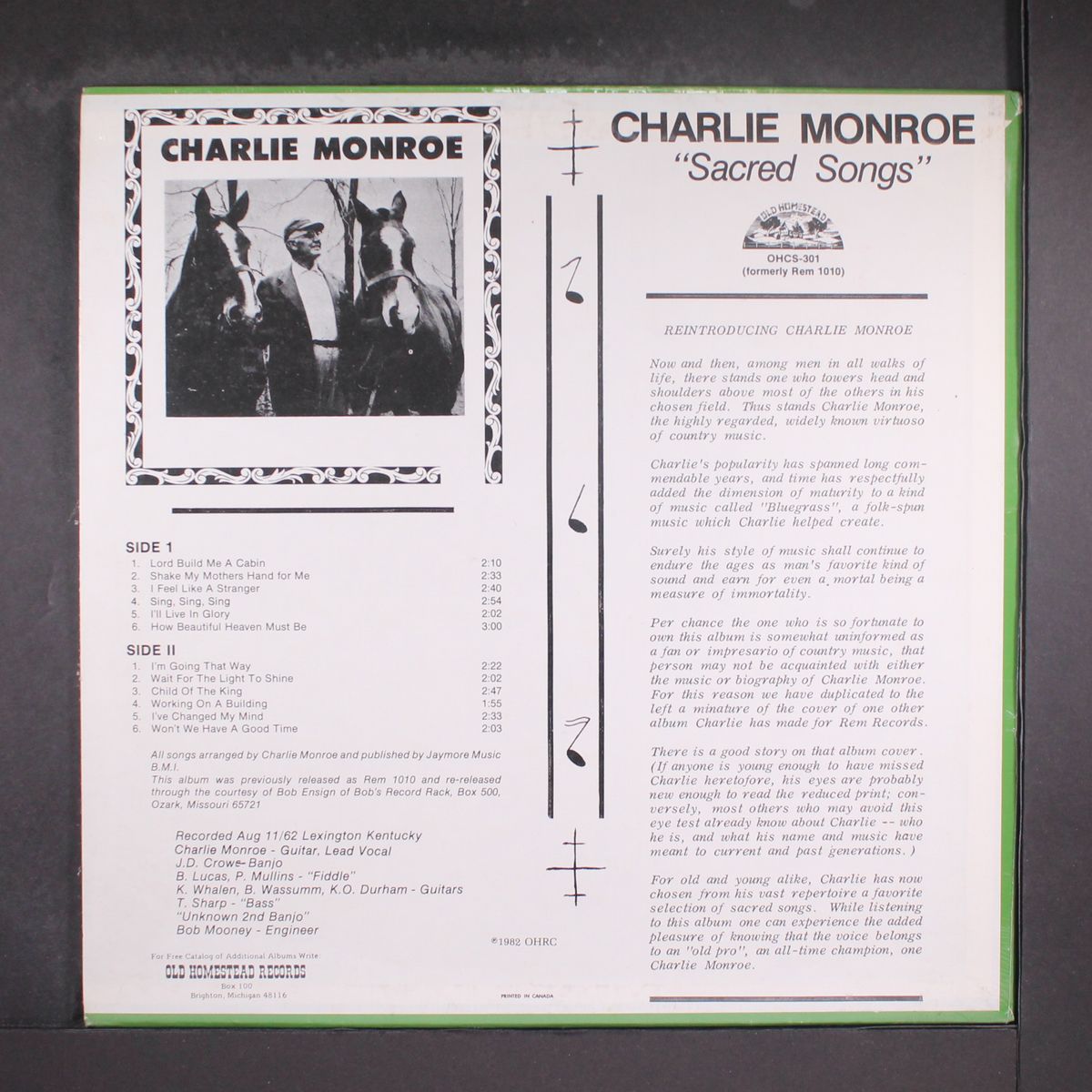 sacred songs by CHARLIE MONROE