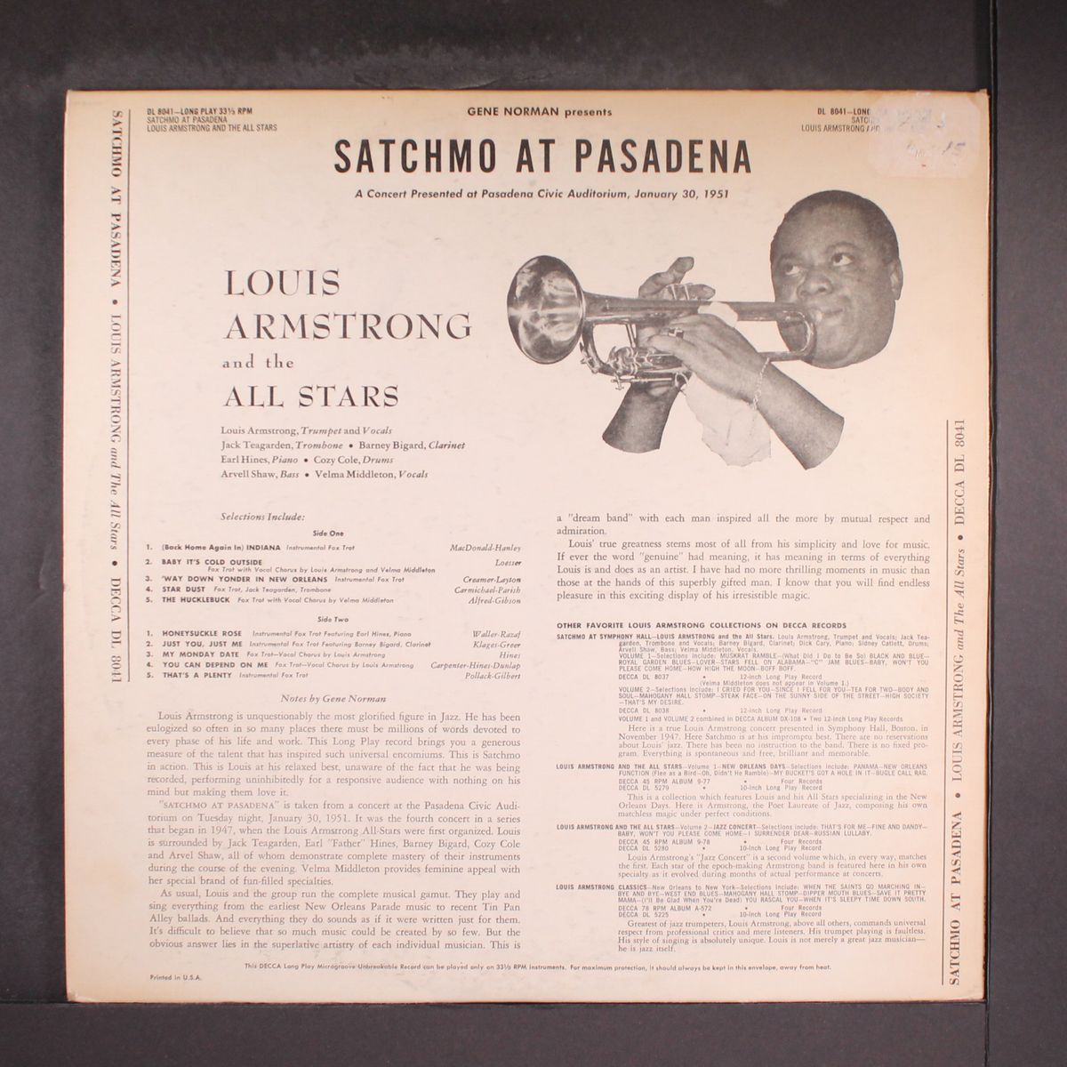 satchmo at pasadena by LOUIS ARMSTRONG