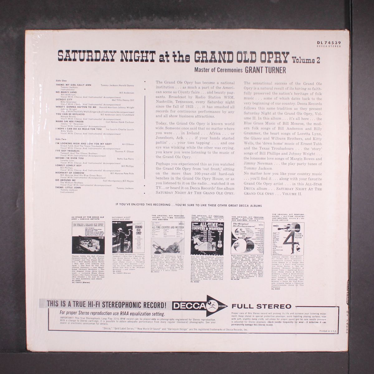 saturday night at the grand ole opry, vol. 2 by VARIOUS