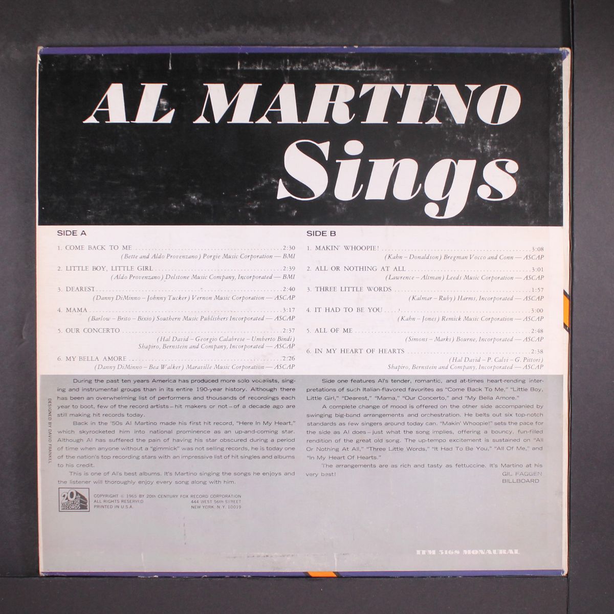 sings by AL MARTINO