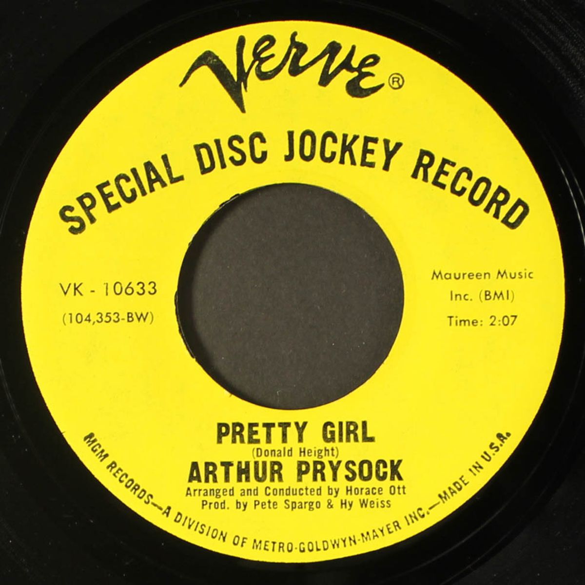 my special prayer / pretty girl by ARTHUR PRYSOCK