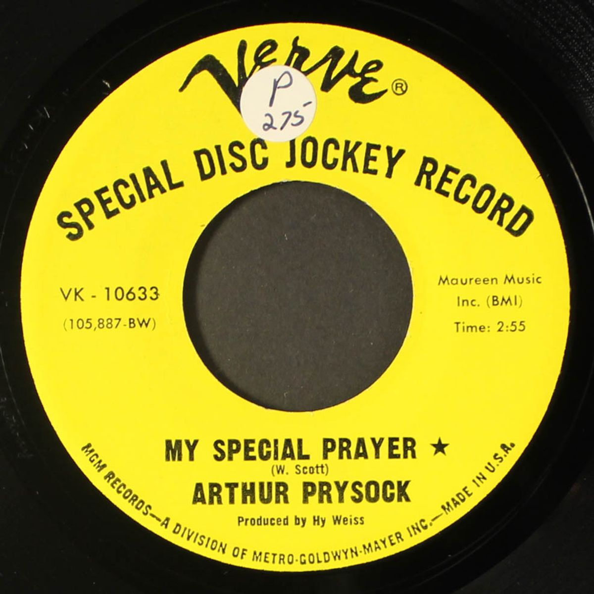 my special prayer / pretty girl by ARTHUR PRYSOCK