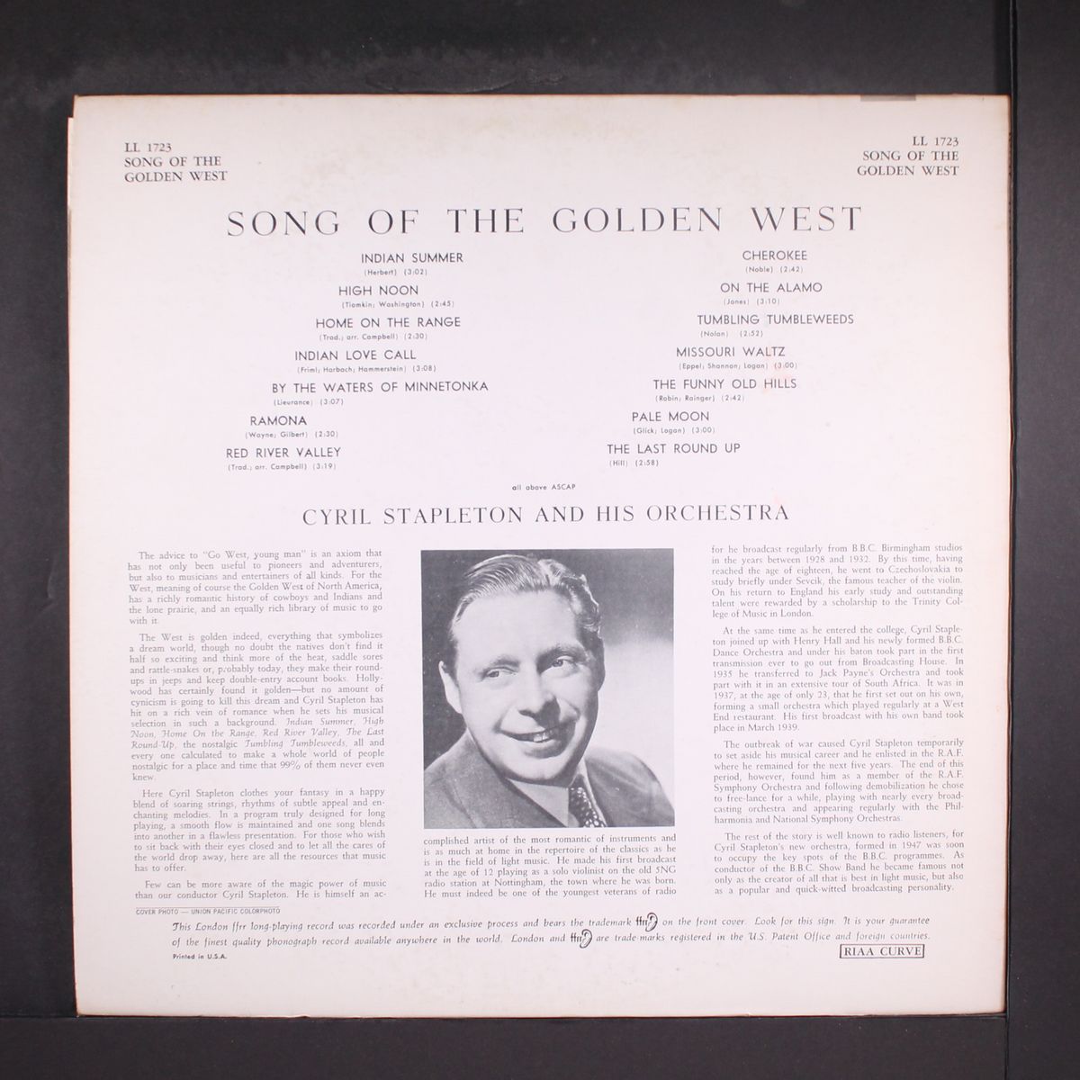 song of the golden west by CYRIL STAPLETON