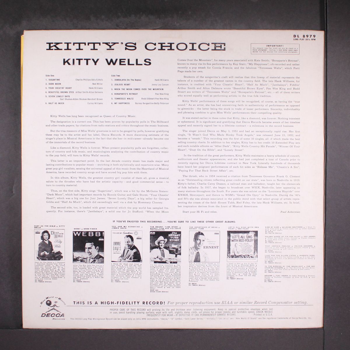 kitty's choice by KITTY WELLS