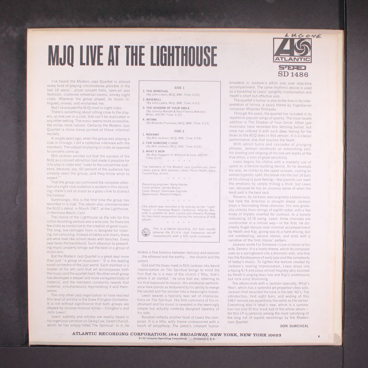live at the lighthouse by MODERN JAZZ QUARTET