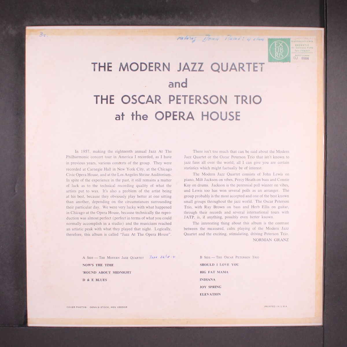 at the opera house by MODERN JAZZ QUARTET