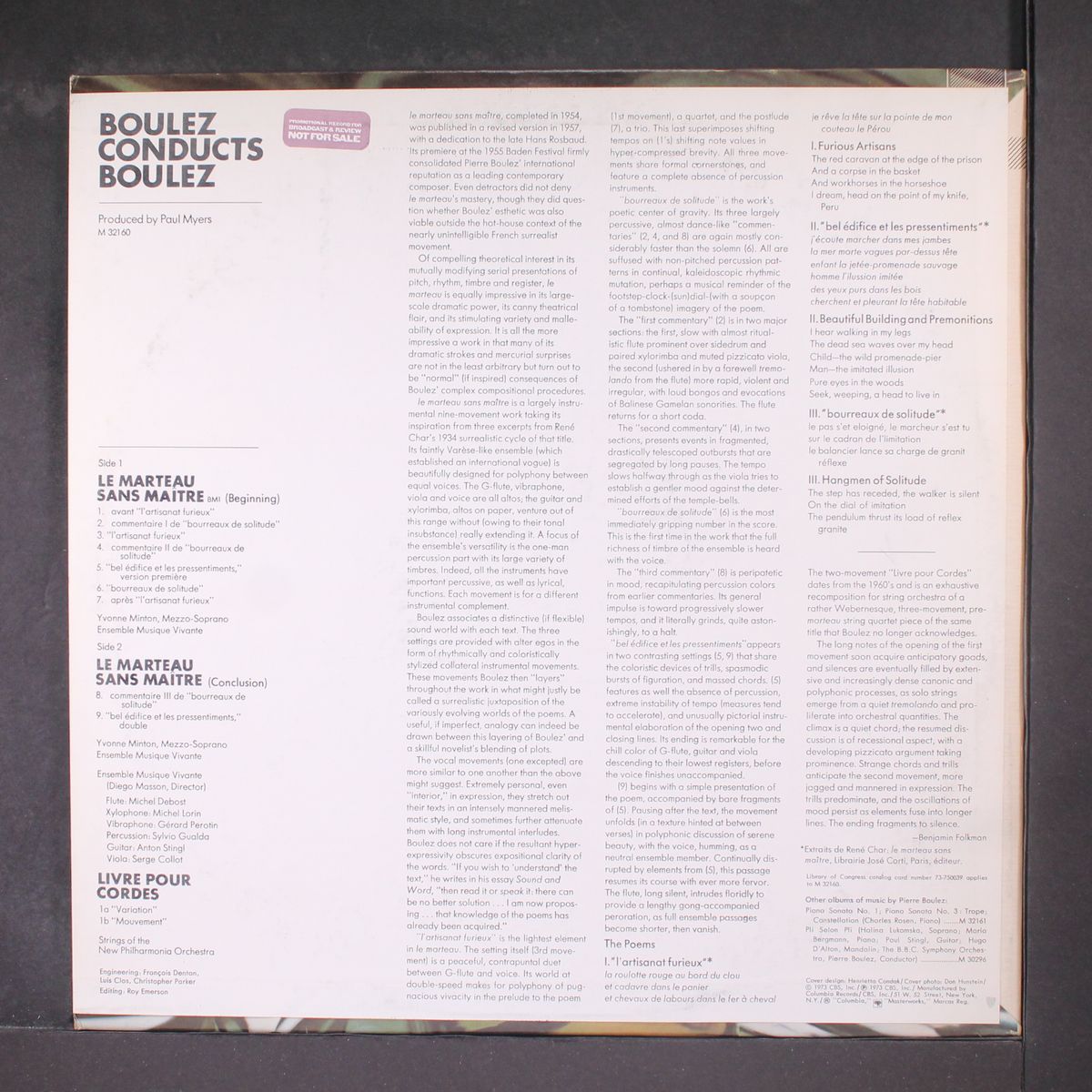 conducts boulez: le marteau sans maitre by PIERRE BOULEZ