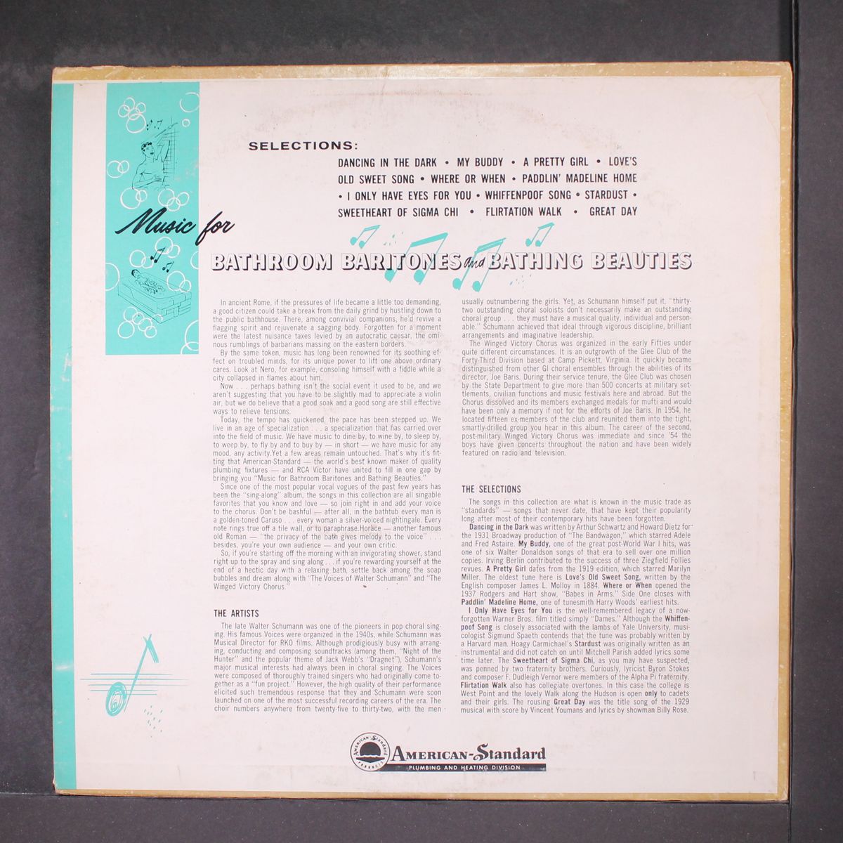 music for bathroom baritones & bathing beauties by WALTER SCHUMANN
