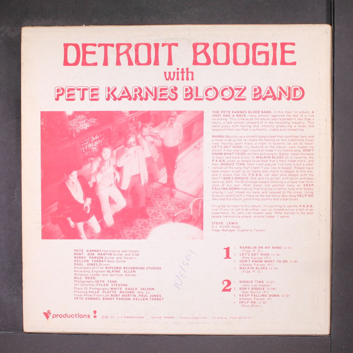 shot and a back by PETE KARNES BLOOZ BAND