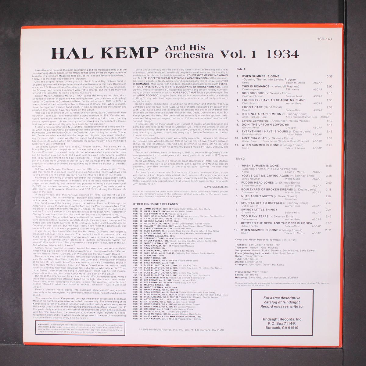 the uncollected - vol. 1, 1934 by HAL KEMP