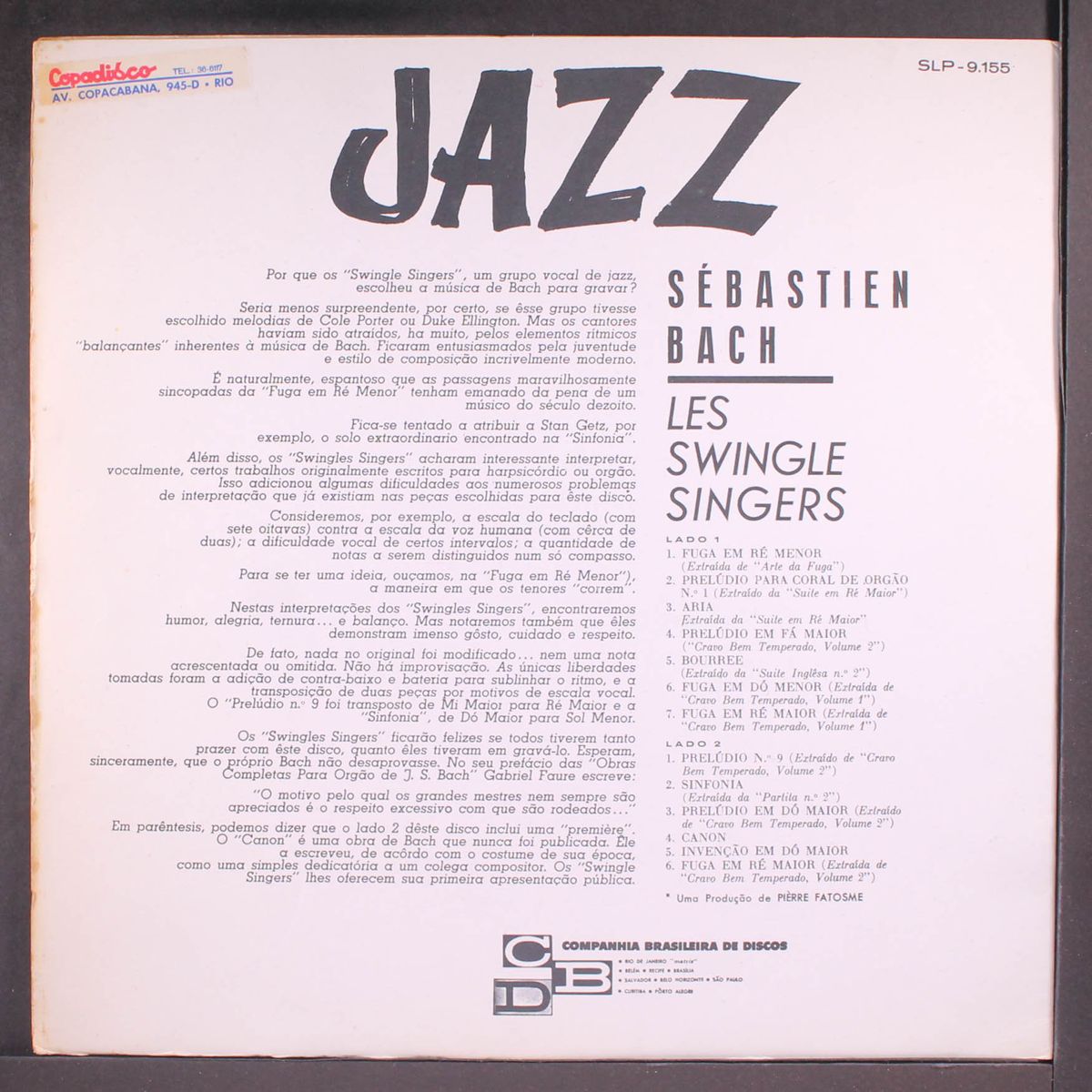 jazz sebastian bach by SWINGLE SINGERS
