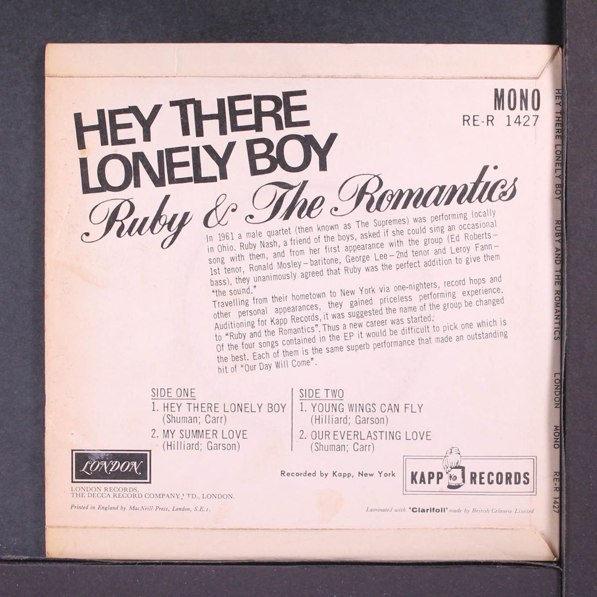 hey there lonely boy by RUBY & ROMANTICS