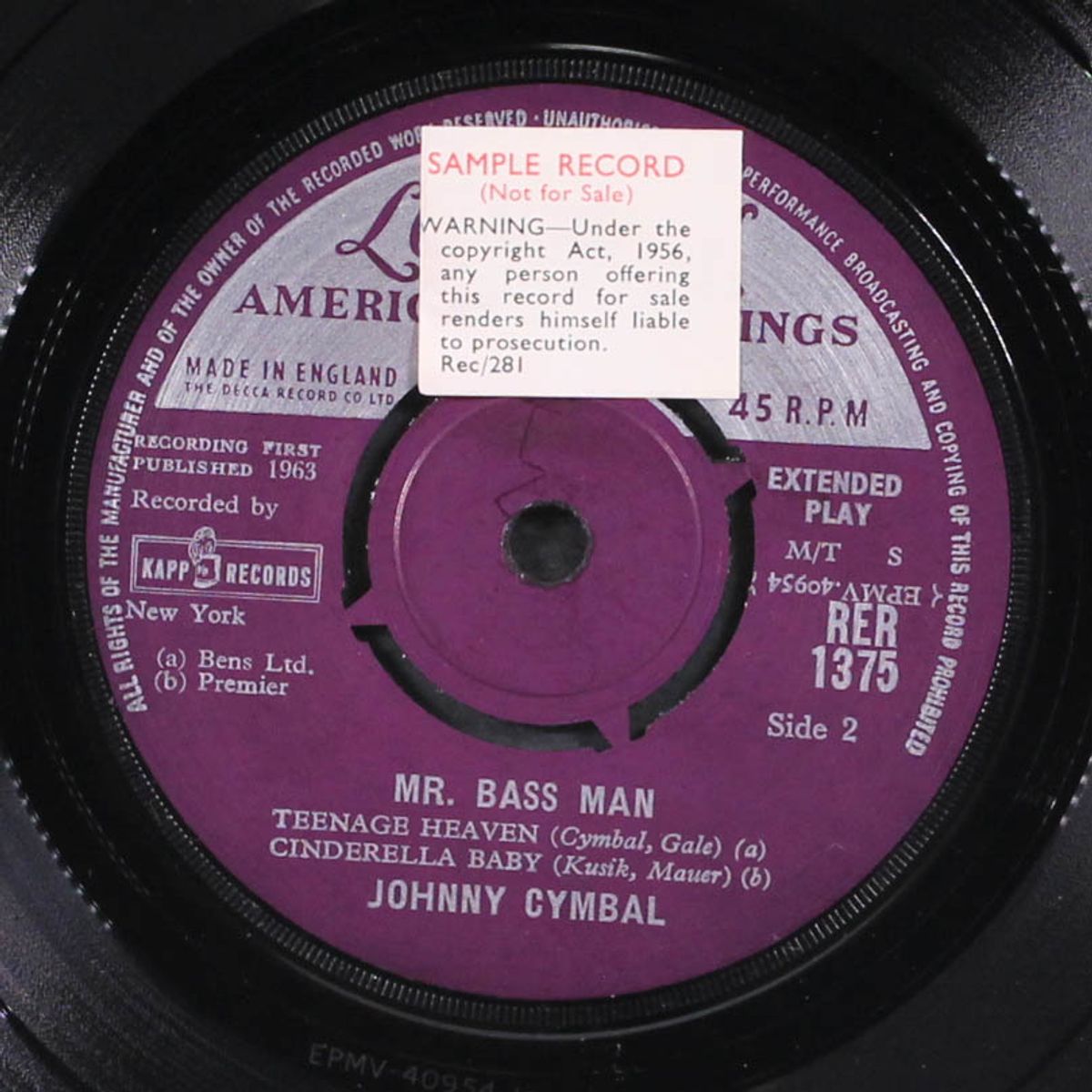 mr. bass man by JOHNNY CYMBAL
