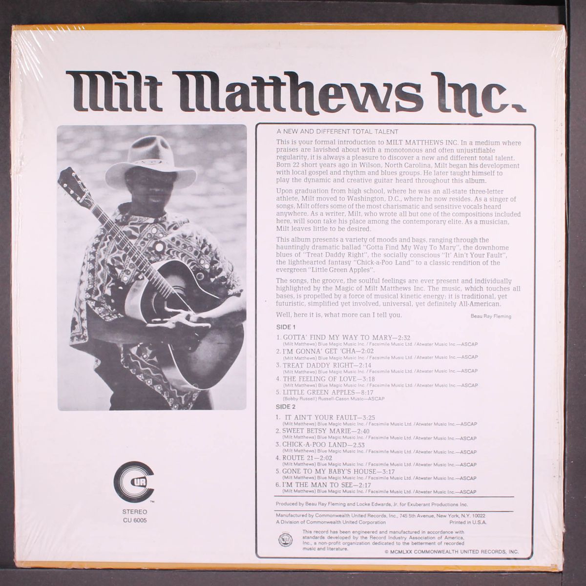 milt matthews inc. by MILT MATTHEWS