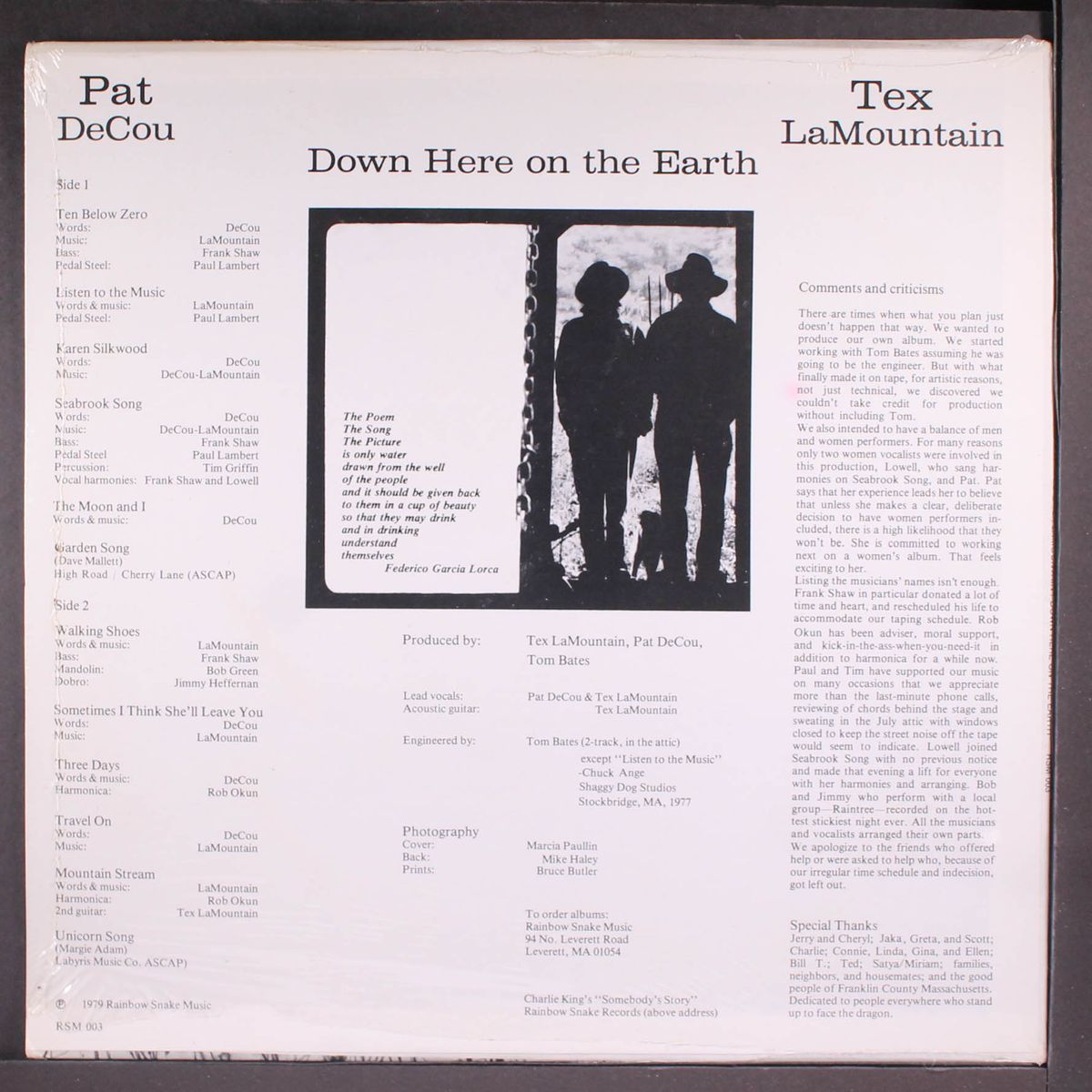 down here on the earth by PAT DECOU & TEX LAMOUNTAIN