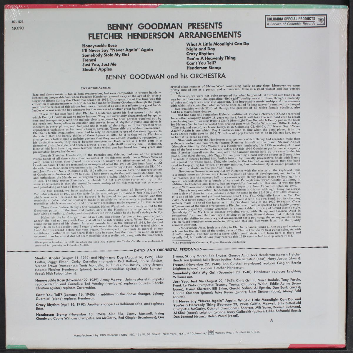 arrangements by fletcher henderson by BENNY GOODMAN