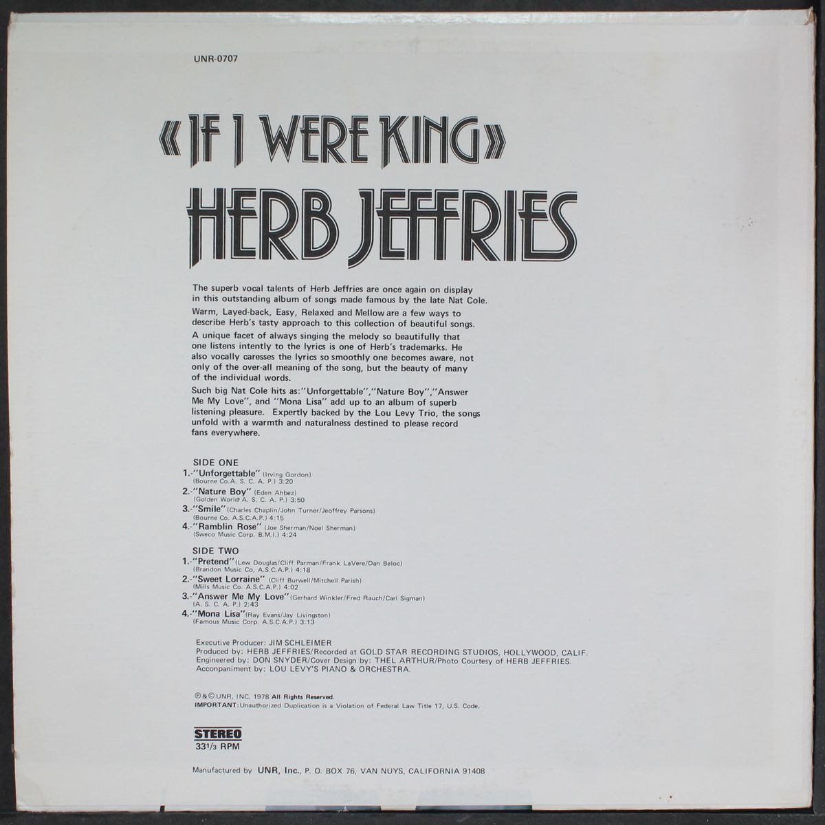if i were king... by HERB JEFFRIES