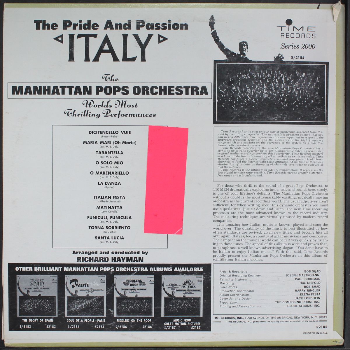 italy by MANHATTAN POPS ORCHESTRA