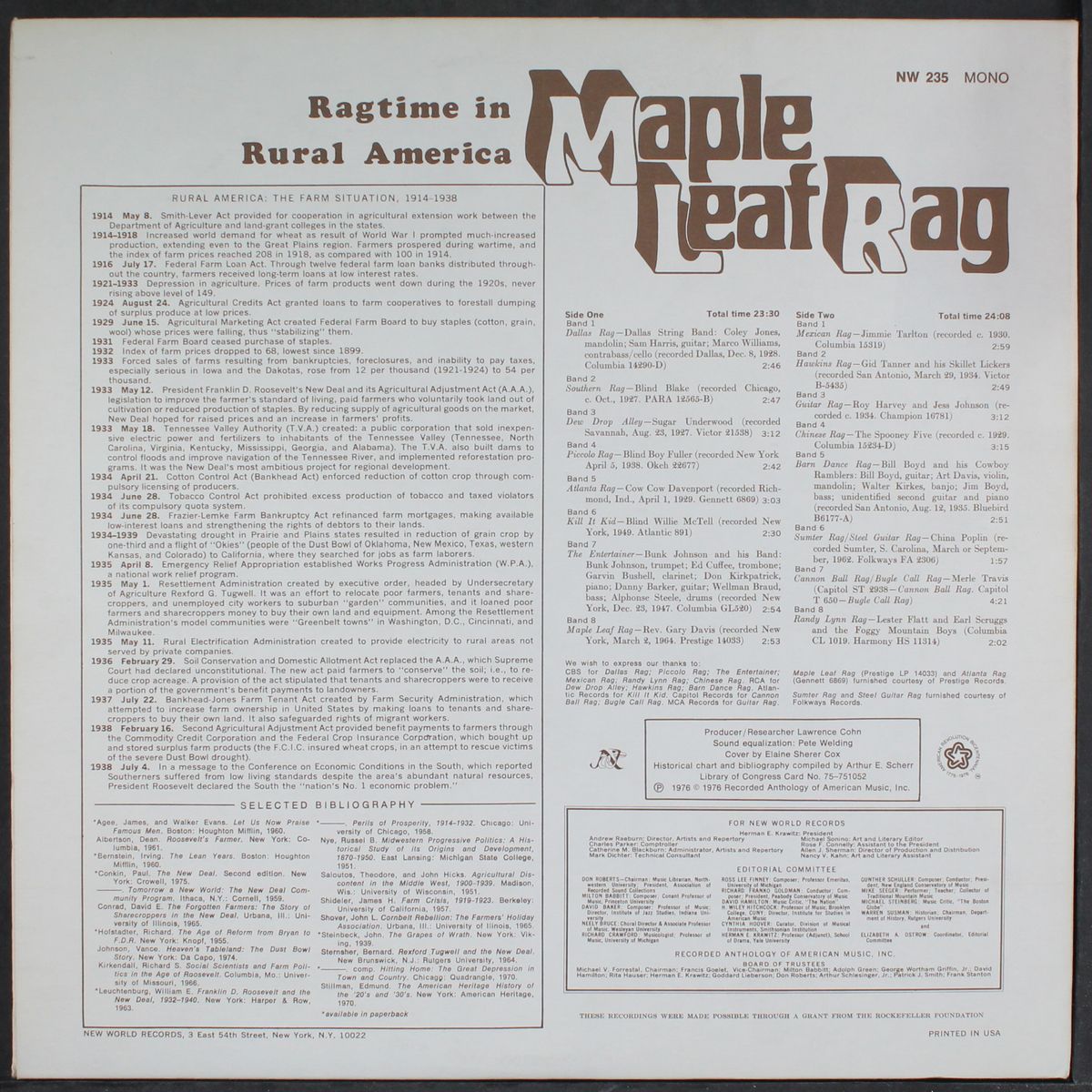 maple leaf rag; ragtime in rural america by VARIOUS