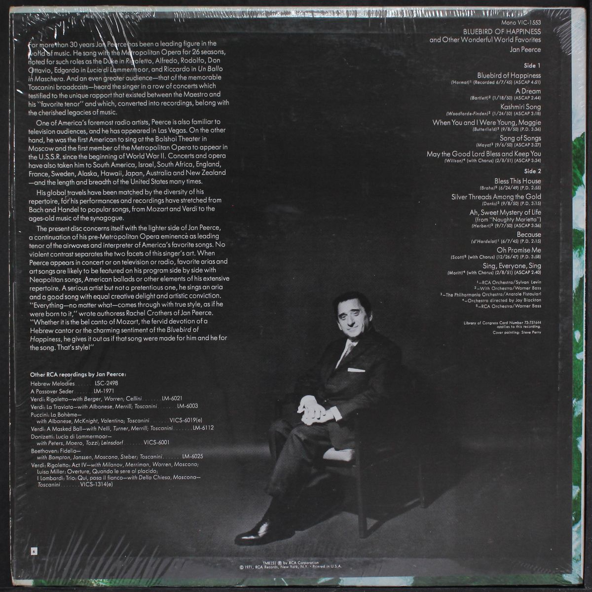 bluebird of happiness and other wonderful world favorites by JAN PEERCE