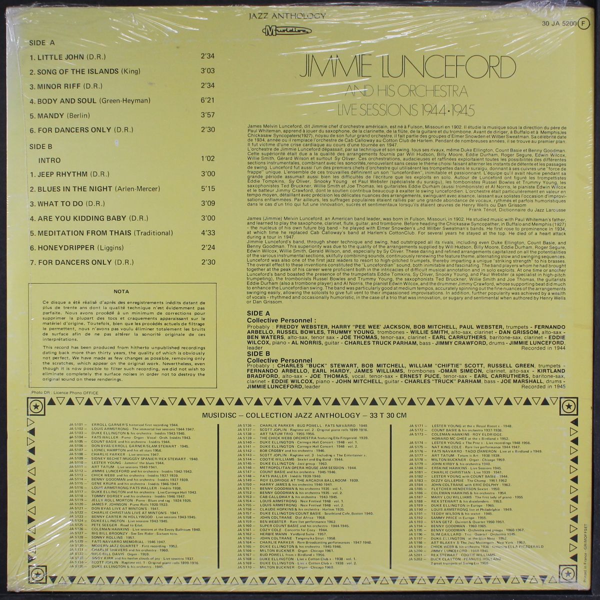 live sessions 1944-1945 by JIMMIE LUNCEFORD