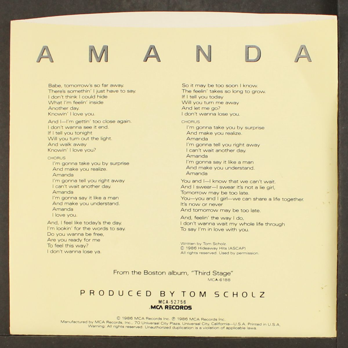 amanda / my destination by BOSTON
