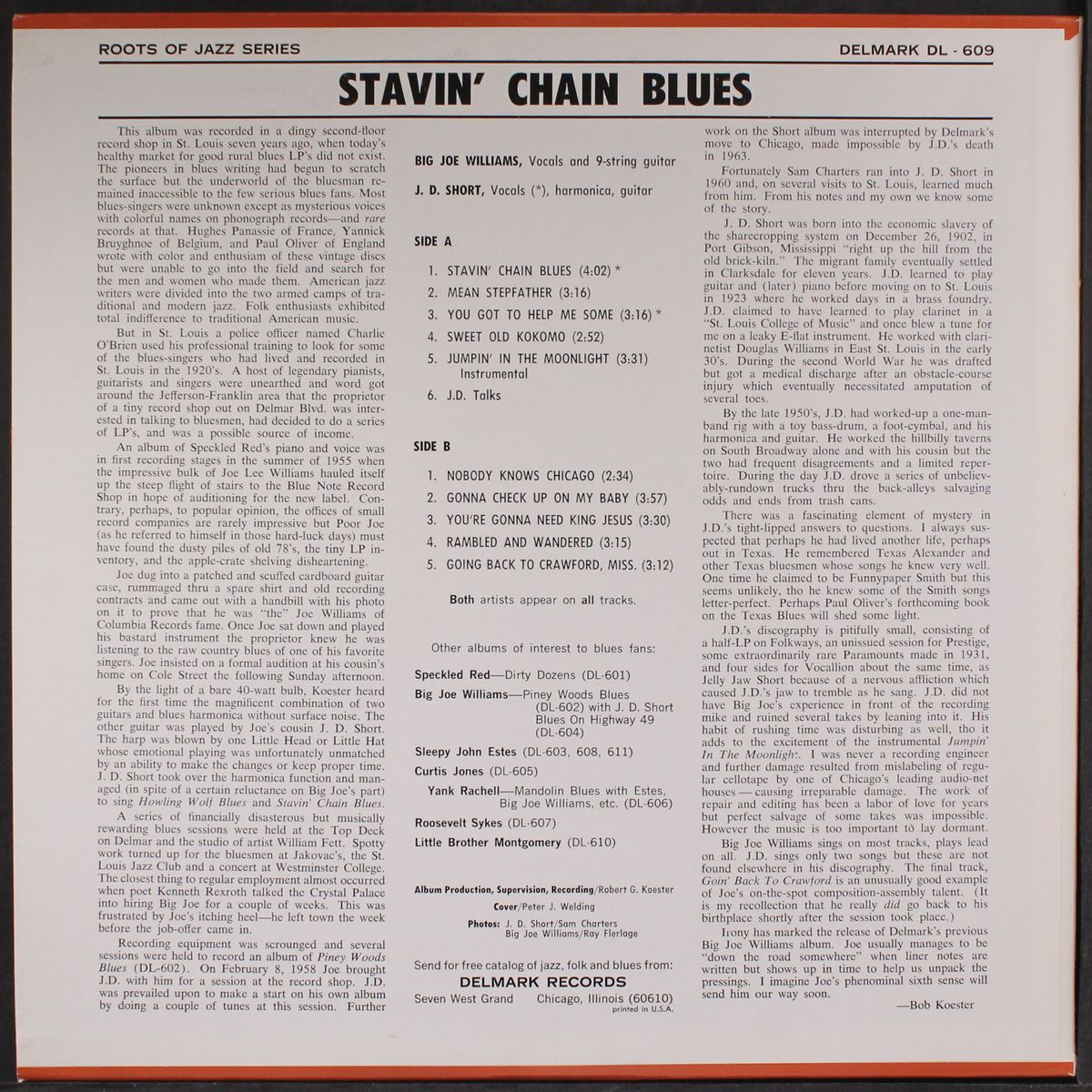 stavin' chain blues by BIG JOE WILLIAMS & J.D. SHORT
