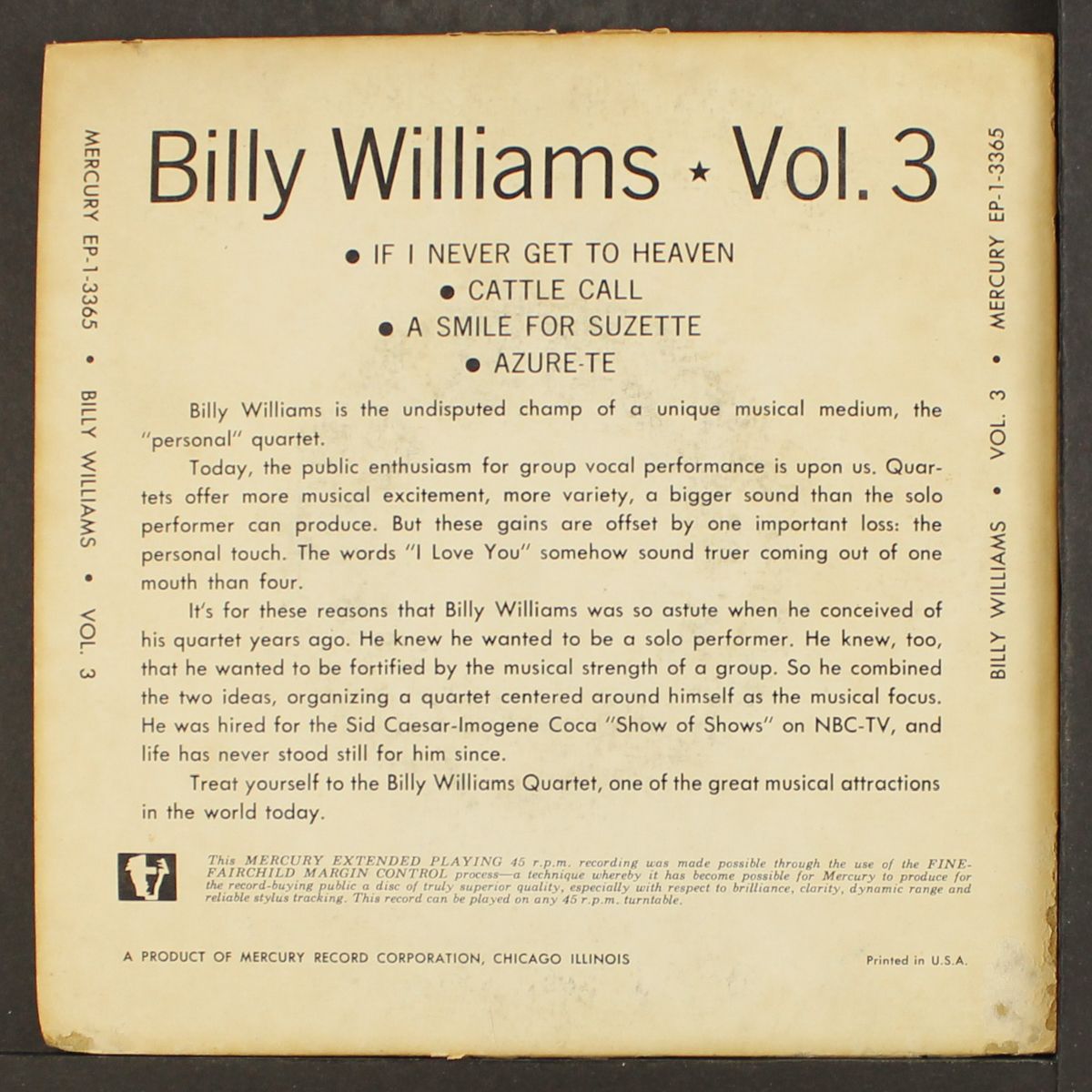 oh yeah vol. 3 by BILLY WILLIAMS