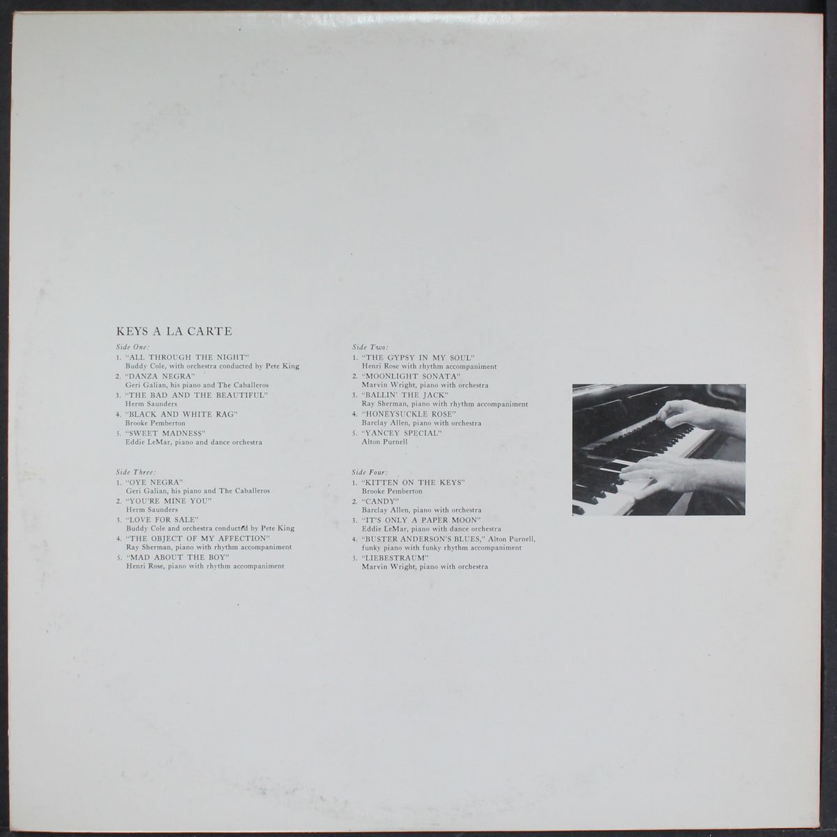keys a la carte by VARIOUS