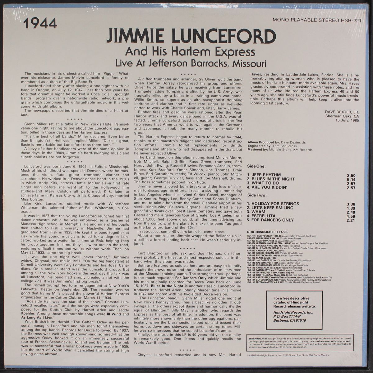 the uncollected jimmie lunceford 1944 by JIMMIE LUNCEFORD