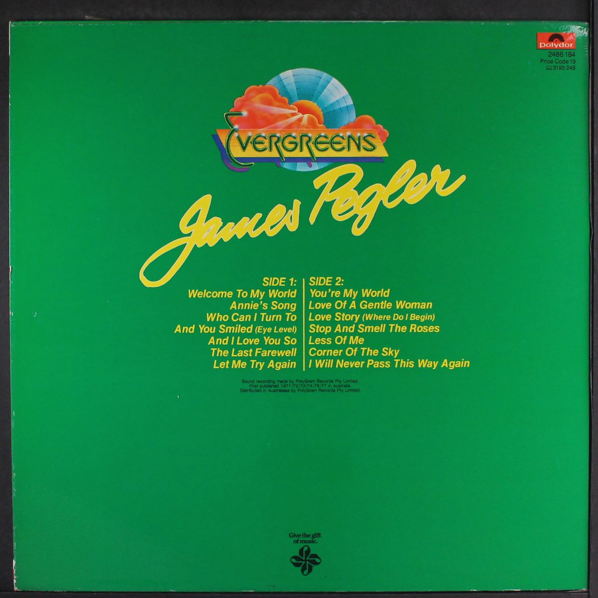 evergreens by JAMES PEGLER