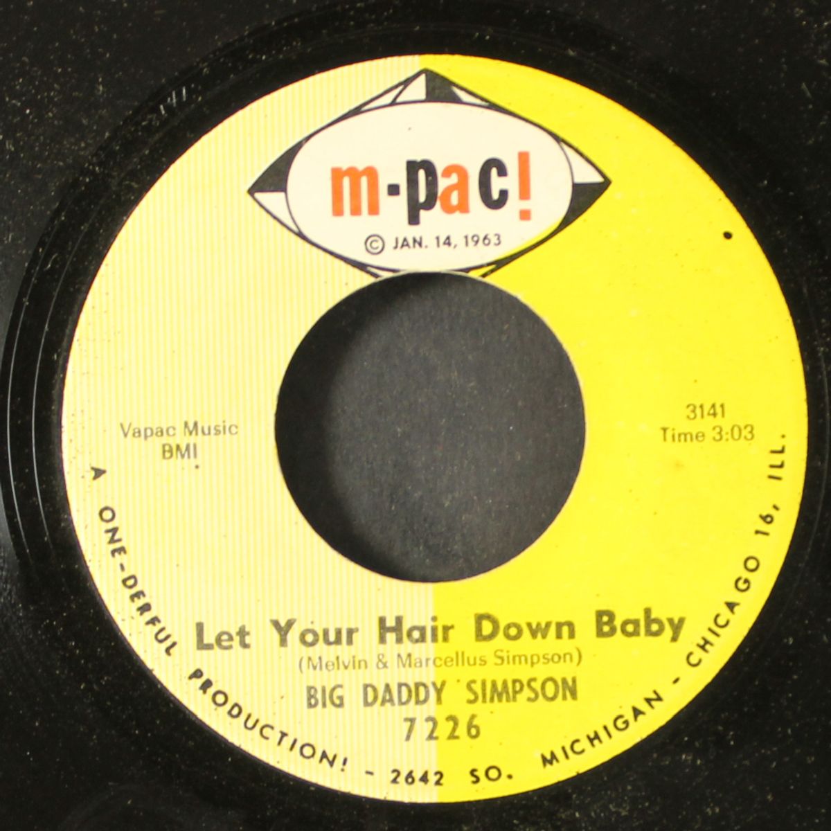 give me back my ring / let your hair down baby by BIG DADDY SIMPSON