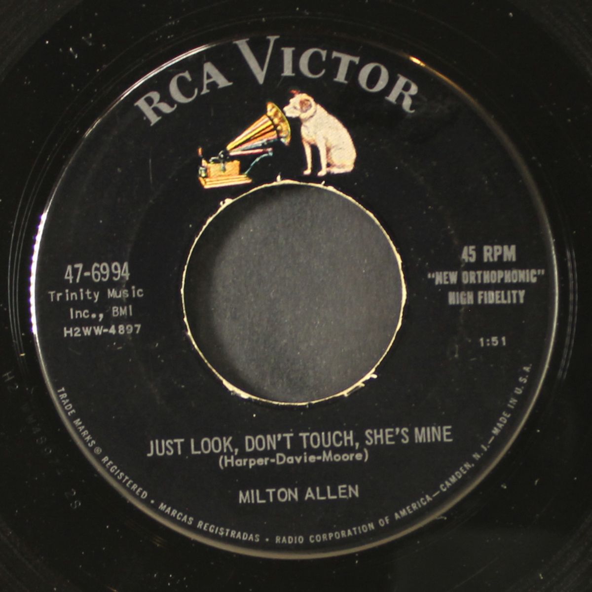 love a, love a, lover / just look, don't touch, she's mine by MILTON ALLEN