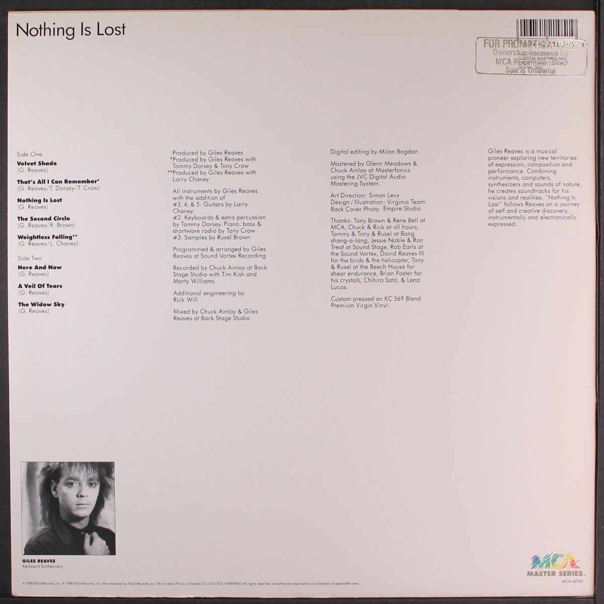 nothing is lost by GILES REAVES