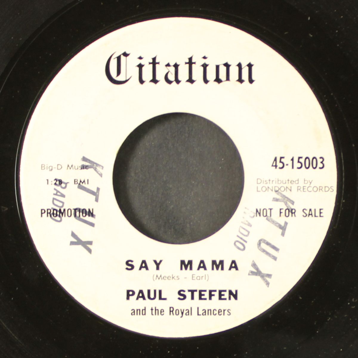say mama / i fought the law by PAUL STEFEN & ROYAL LANCERS