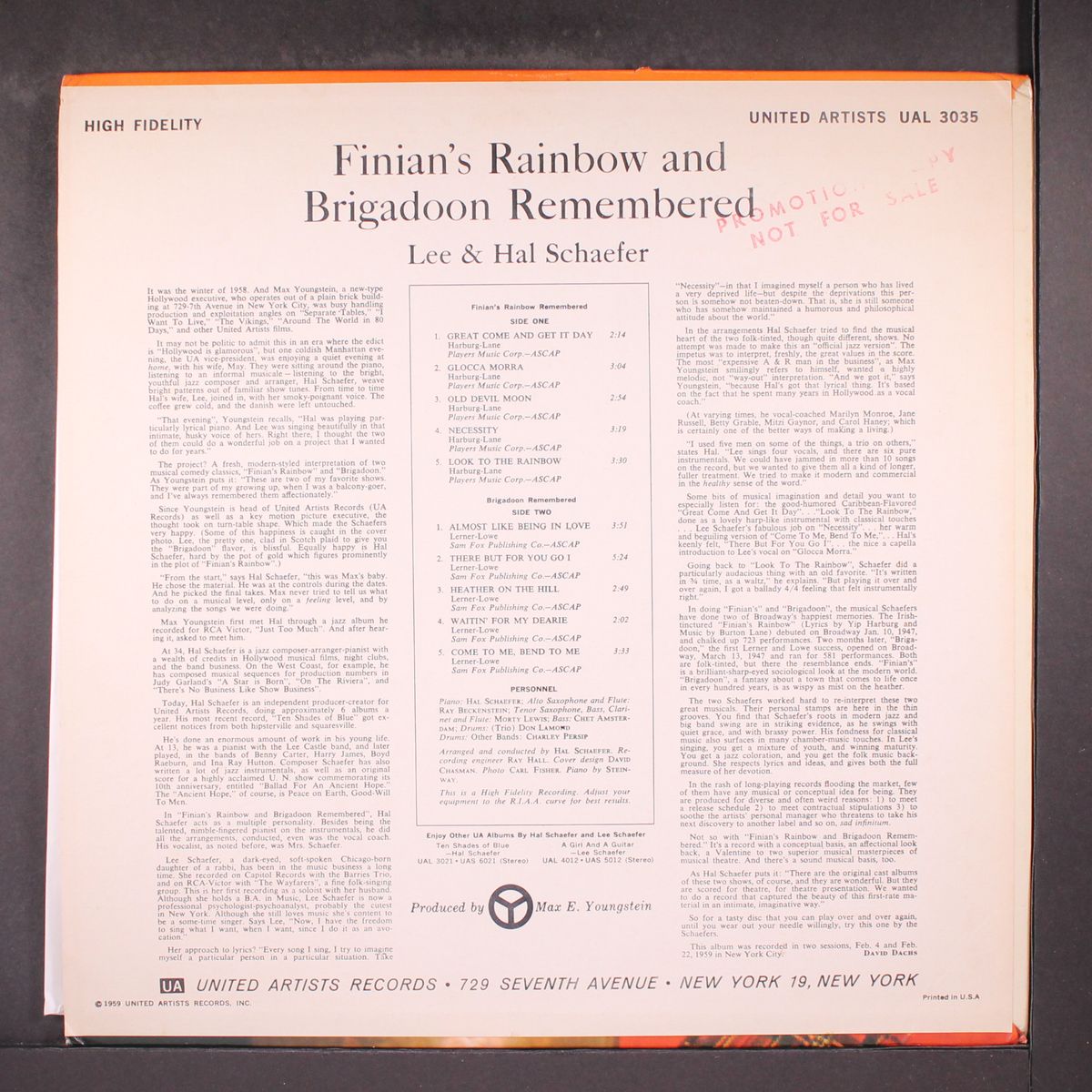 finian's rainbow/brigadoon by LEE & HAL SCHAEFER