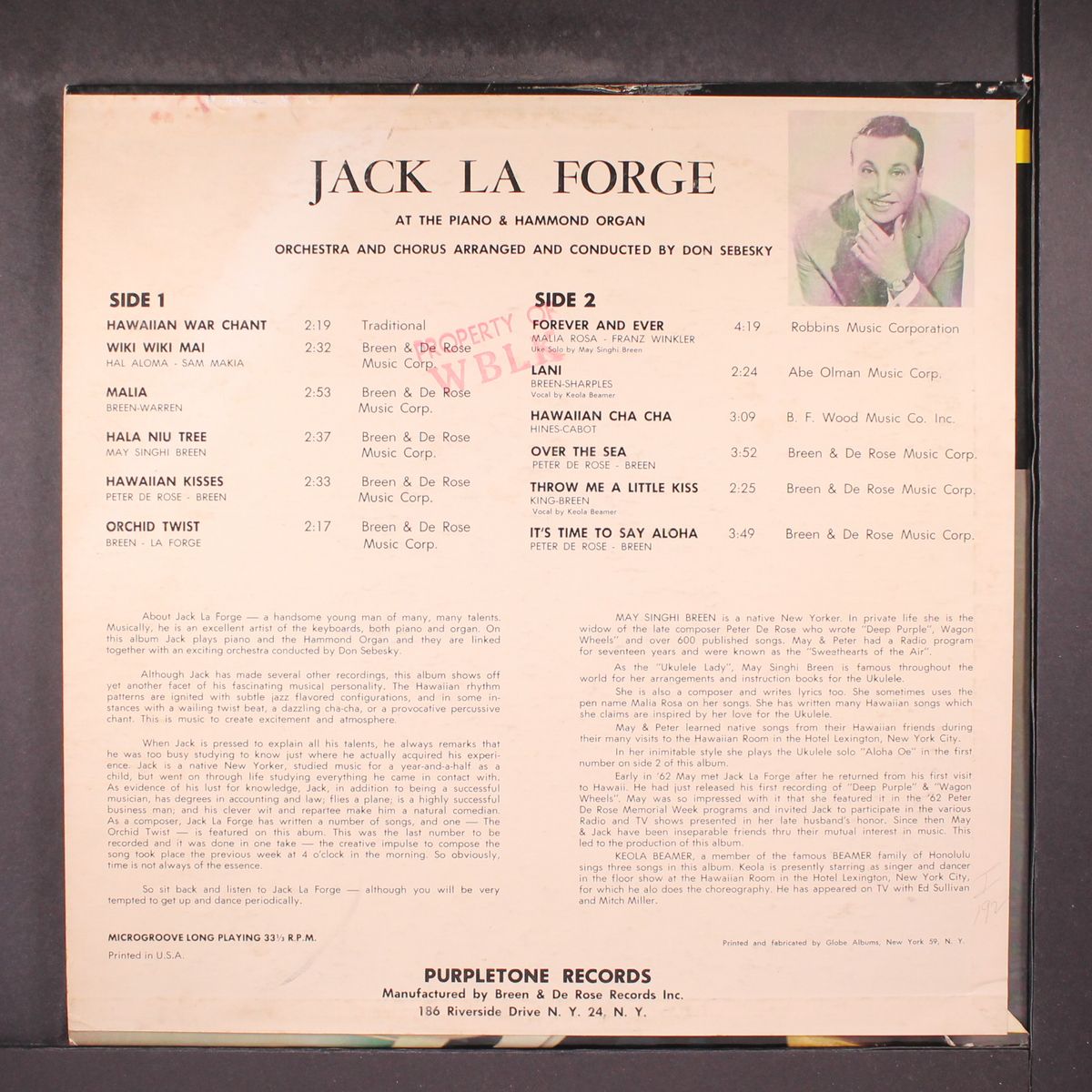 hawaii and i by JACK LA FORGE