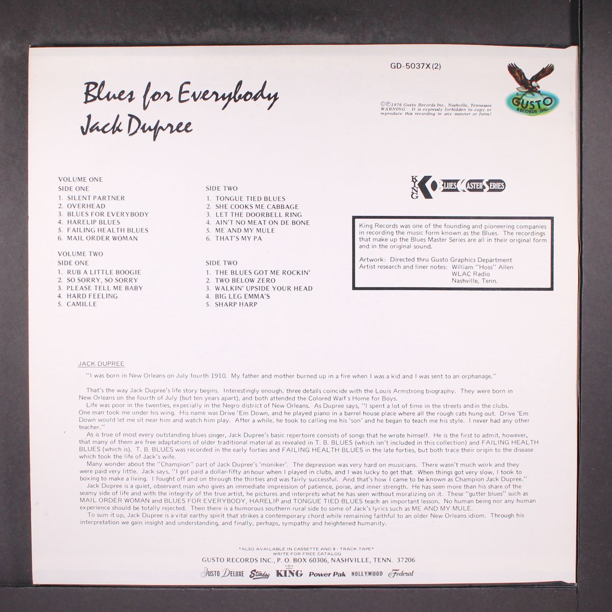 blues for everybody by CHAMPION JACK DUPREE
