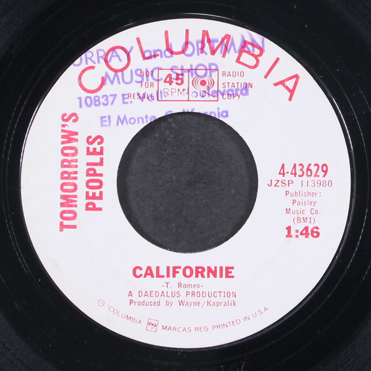 californie / same by TOMORROW'S PEOPLES