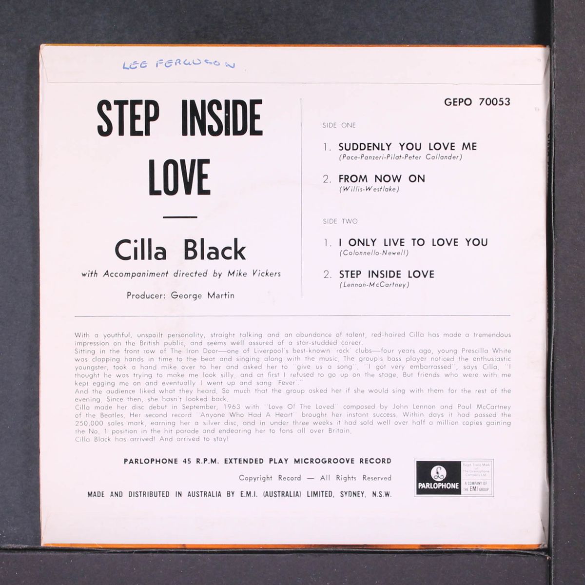 step inside love by CILLA BLACK