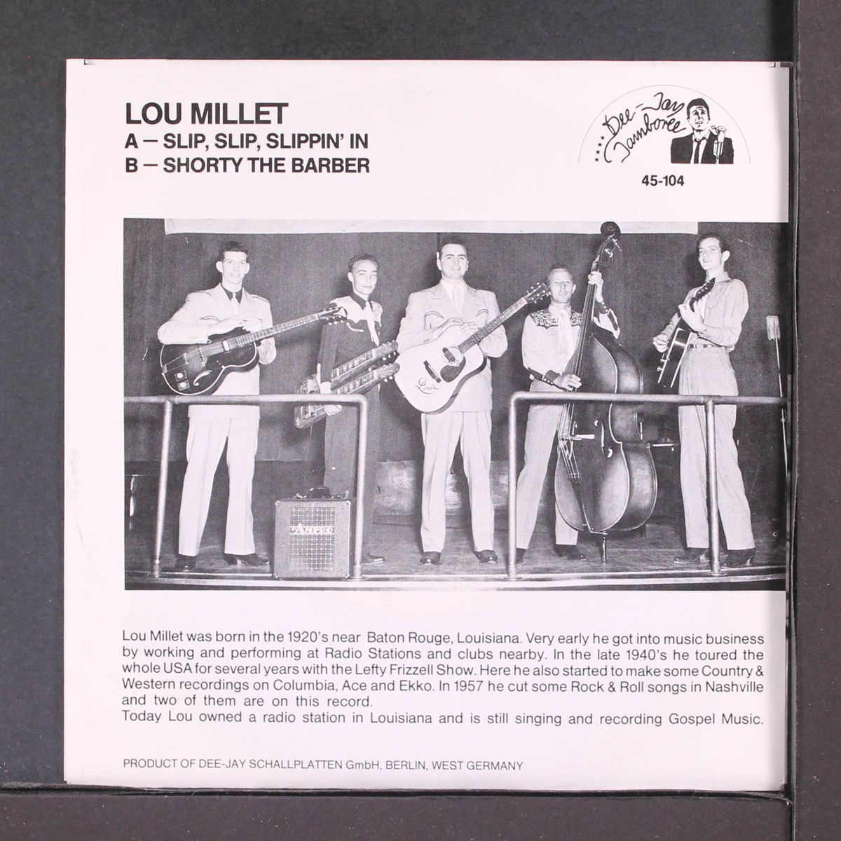 shorty the barber / slip, slip, slippin' in by LOU MILLET