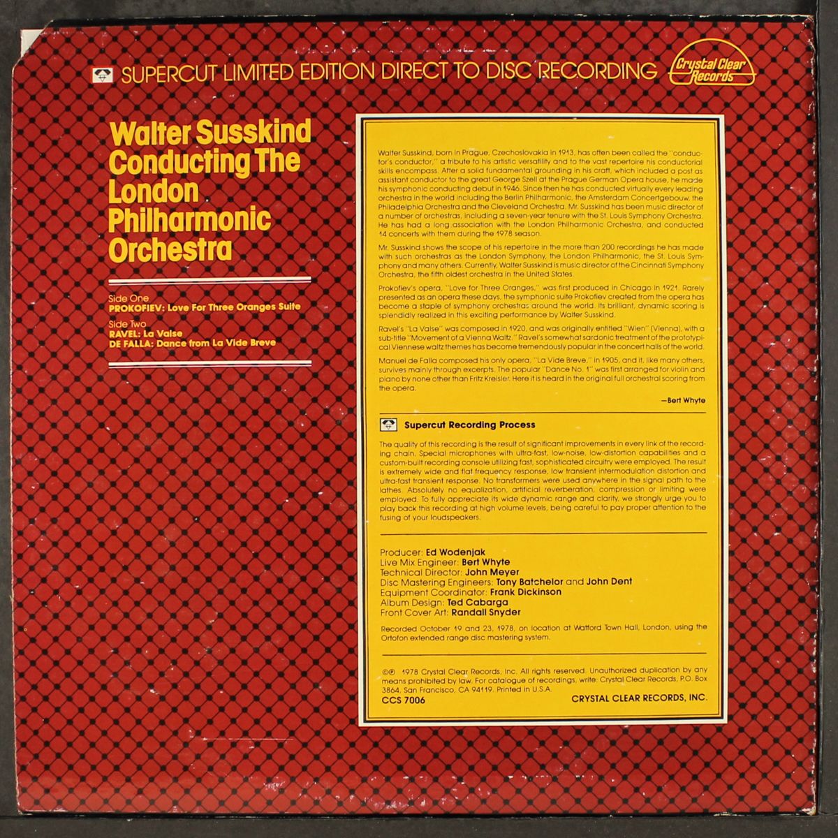prokofiev, ravel, de falla by WALTER SUSSKIND