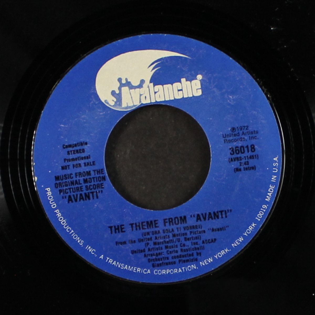the theme from avanti / mono by BOBBY MILANO