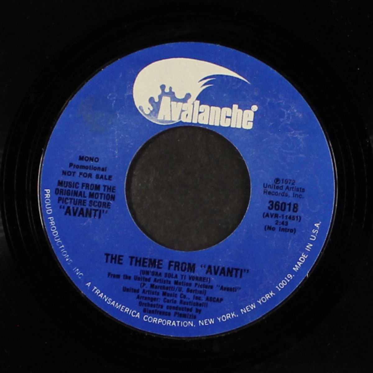 the theme from avanti / mono by BOBBY MILANO
