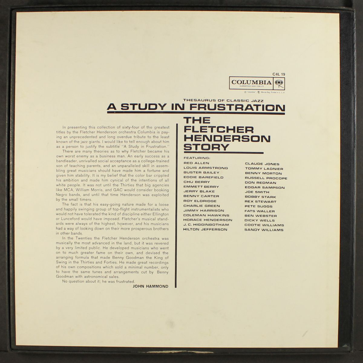 a study in frustration - the fletcher henderson story by FLETCHER HENDERSON