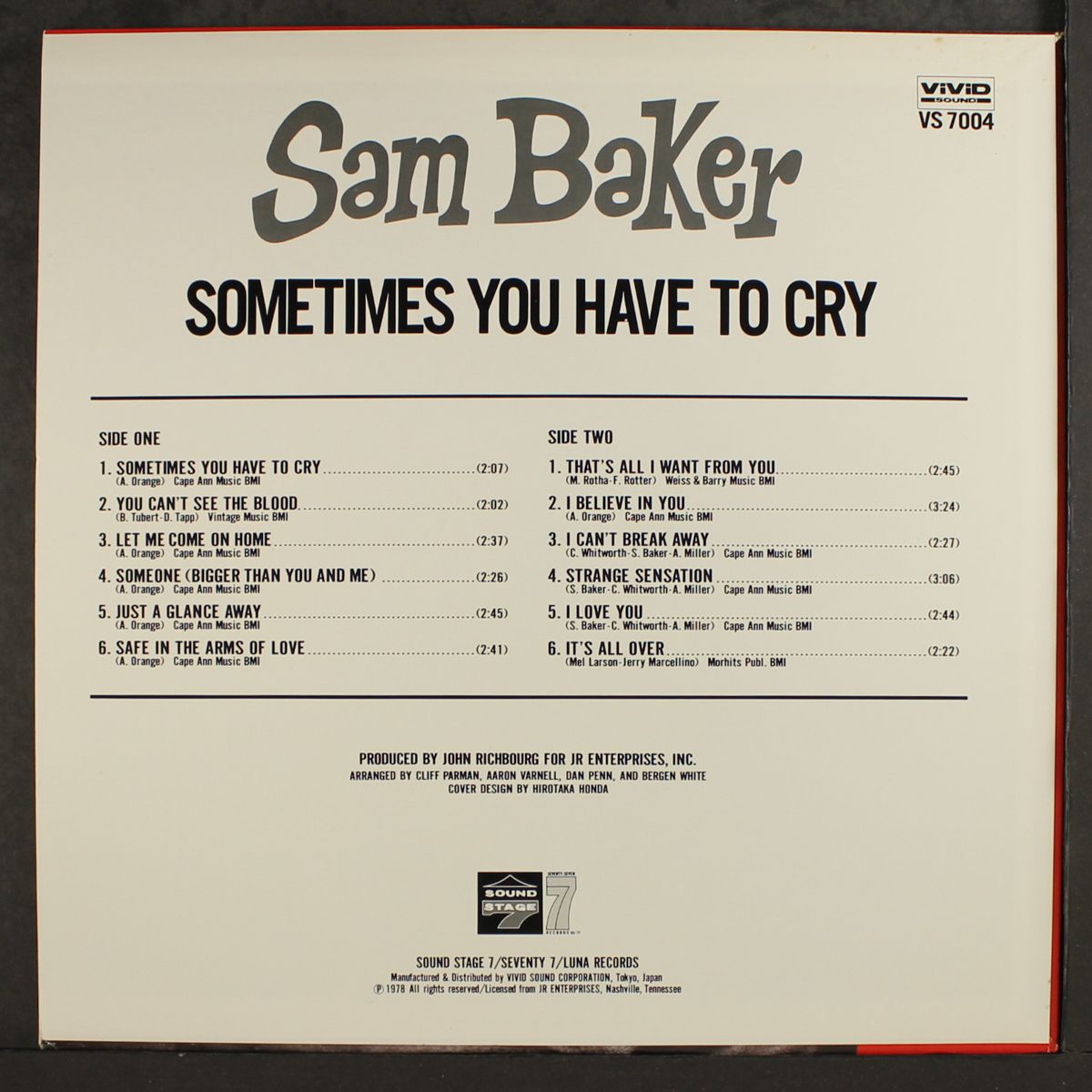 sometimes you have to cry by SAM BAKER