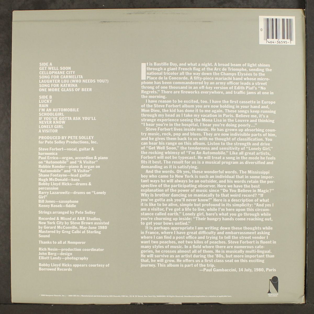 little stevie orbit by STEVE FORBERT