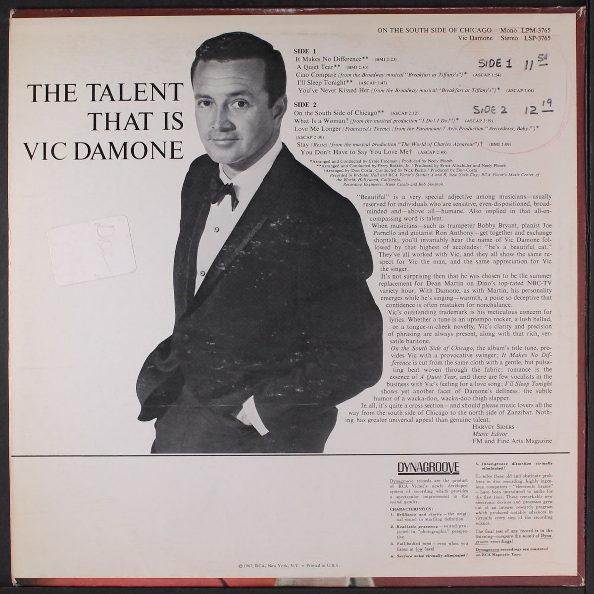 on the south side of chicago by VIC DAMONE