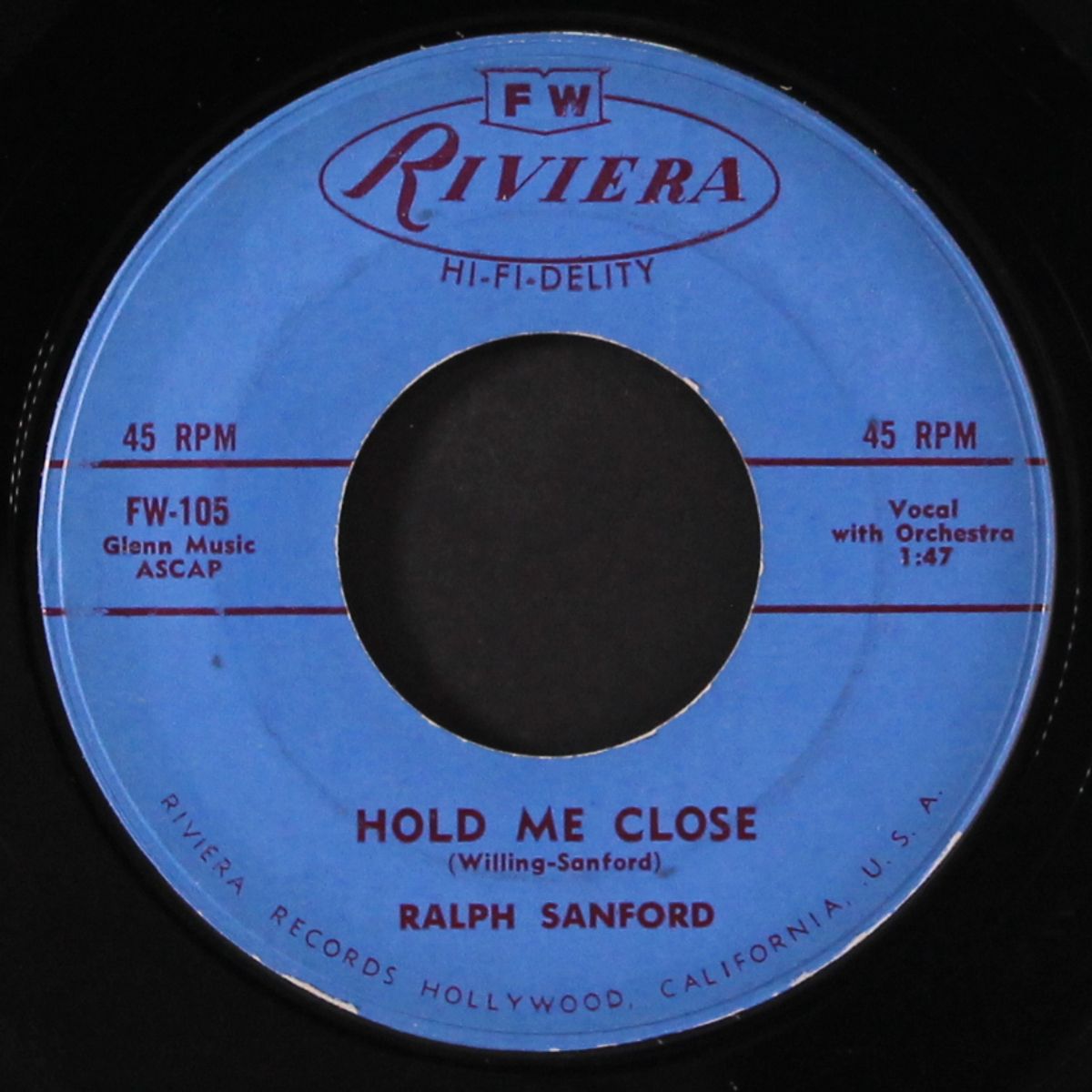 hold me cose / steady date by RALPH SANFORD