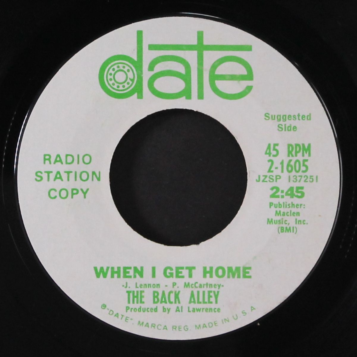 soda pop man / when i get home by BACK ALLEY
